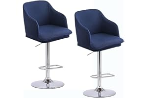 HOOWARM Coprisgabello da Bar Estensibile Schienale 1/2/4/6 Pezzi, Bar Ruotare Alta Copertura Sedie,Fodera per Sedia con Braccioli Schienale Basso Decorativo Antipolvere Copertura Protettiva