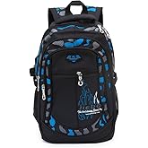 ADGBPE Kids School Backpack High School Backpack for Teenage Students Durable Heavy Duty Large Waterproof for (2-Blue)