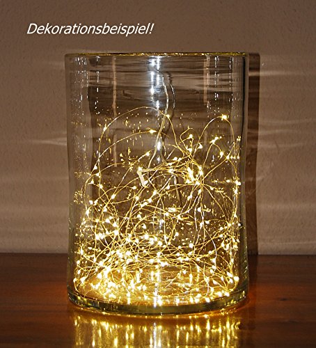 20er LED Micro Lichterkette Draht warmweiss mit Timer Batteriebetrieben - 5