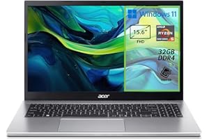 acer Aspire Go 15 AG15-42P-R5V8 PC Portatile, Notebook, Processore AMD Ryzen™ 5 5625U, RAM 32 GB DDR4, 1024 GB PCIe NVMe SSD, Display 15.6" FHD, Scheda Grafica AMD Radeon, Windows 11 Home, Silver