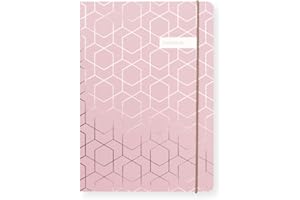 Matilda Myres A5 Lined Notebook with 192 Pages - Premium Notebooks Lined for Journaling and Notes - Professional A5 Journal with Elastic Closure - Ideal Ruled Notebook - Pink & Rose Gold