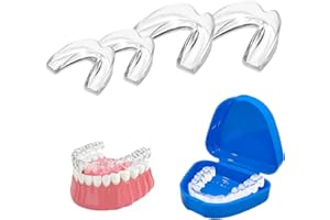 HONGOEN 4 PCS Mundschutz gegen Zähneknirschen,Knirscherschiene für Nacht, Zahnschiene Mundschutz Set,Beisschiene Zähne Nacht,Zahnschiene Knirschen,Für Männer e Frauen, Bruxismus, Schnarchen, Zähneknirschen