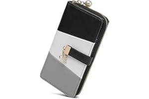 Miss Lulu Portafoglio Donna Grande, Elegante Portamonete Pelle Sintetica, Borsellino Blocco Colore, Ideale Regali per Donna