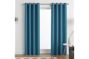 John Aird Luxury Faux Silk Fully Lined Eyelet Curtains (Teal, 229cm Width x 229cm Drop (90"x 90")