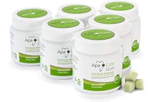 APACARE Apa Care Gum gomma da masticare anti-carie con minerali dello smalto e xilitolo | vegano | 6 lattine