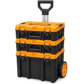 Super-Bag S-S-L Master Case 3'l&uuml; Mod&uuml;ler Tekerlekli Takım &Ccedil;antası Seti, Organizerli Alet Taşıma ve Depolama Sistemi, &Ccedil;ek&ccedil;ek K