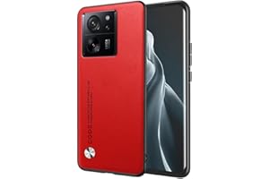 EASSGU Coque de Téléphone pour Xiaomi MI 13T / Xiaomi MI 13T Pro (6.67" inches), Etui en Cuir de Style Business - Rouge