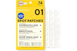 ‎CARASEOUL caraseoul Pickel Patches – Dermatologisch getestete Hydrokolloid-Aknepflaster in 2 Größen (10 mm, 12 mm), Pimple Patches, mit Bakuchiol & Aloe Vera, Tierversuchsfrei, Korean Skincare (74 Stück)
