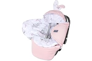 BELLOCHI GROWING IN STYLE Bellochi uniwersalny kocyk do owijania fotelika dziecięcego i fotelika samochodowego, koc do wózka dziecięcego, podnóżek z bawełny i aksamitu, np. pasuje do Maxi-Cosi, Römer, Cybex - Habarigani