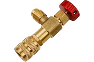 Adaptateur de Valve de Réfrigérant - 1/4"- 5/16" Soupape de Sécurité Climatisation - LNSYSNS Adaptateurs rapides en laiton - pour le Contrôle du Débit de Climatisation
