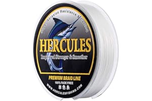 HERCULES Línea de pesca trenzada, no se decolora, líneas de polietileno de 109-2187 yardas, línea de pesca multifilamento de 8 hebras, prueba de 10 libras a 120 libras para agua salada y agua dulce,