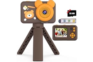 OMWay Kinderkamera, Weihnachten Geburtstag Ostern Geschenk für 3+ Jahre Jungen und Mädchen, 1080P HD Selfie Digitalkamera Kinder mit Stativ, Kinder Kamera Fotoapparat Spielzeug für 4 5 6 7 8 9 10