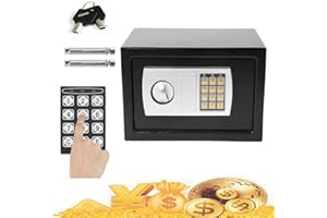 YOUSEAHOME Schwarz 8,5L Elektronischer Safe Tresor MöBeltresor Klein Boden Wandtresor mit 2 x Dringend Schlüssel & Befestigungsschraube,Zuhause Ausweise Sicherheitsbox Stahlsafe Schwarz
