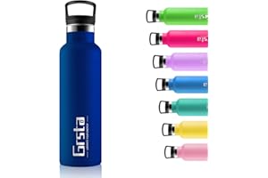 Grsta Borraccia Termica, Bottiglia Termica 350ml/500ml/750ml/1l, Borraccia Acciaio Inox Senza BPA, Bottiglia Acqua Isolamento Sottovuoto, Borracce Termiche per Bambini, Adulto, Scuola, Sport, Bici