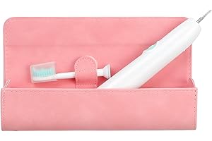 Skycase Portable Electric Toothbrush Travel Case Containers Toothbrush Holder Storage Box Bag Carrying Case PU Leather Protective Cover Compatible with Oral-B Pro, Philips Sonicare etc, Pink