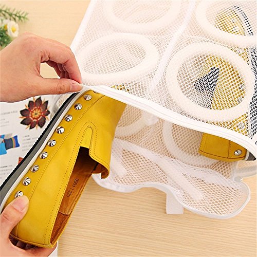 GOOTRADES 3 Stk Schuhe Maschenwäsche Waschbeutel plus 1 Freie Schuhe Trockengestell (Trockengestell Zufällige Farbe) - 7