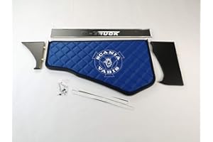 ‎KRAM-TRUCK KRAM-TRUCK Gesteppter, Bestickter Mitteltisch für Auto, Kompatibel mit Scania S/R ab 2017 Neue Generation, Blau, Lederimitat auf Schaumstoff 10 mm, Hygienezertifikat