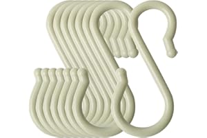 sourcing map 8 Pack S Shaped Hooks Plastic Hanger for Kitchen Bathroom Closet Holder Pots and Pans Cups Utensils Coats Towels Hanging Light Green