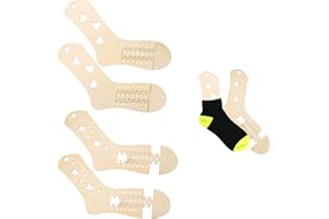 Vordpe 4 bloqueadores de Calcetines de Madera, Ajustables Tablas de Calcetines de Punto, Tablas de Calcetines Tejidas, Modelo de Madera, para Tejer Calcetines, Regalo (Estrella + corazón)