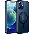 JETech Magnetic Case for iPhone 12/12 Pro 6.1-Inch Compatible with MagSafe, Translucent Matte Back Slim Shockproof Phone Cover (Blue)