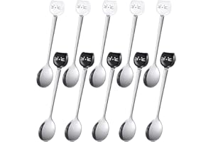 BULL TIGER PRESTIGE 10 Pezzi Cucchiaino da Caffè Gatto, Cucchiaio da Dessert Cucchiaio da Tè in Acciaio Inossidabile, Lavabili in Lavastoviglie, Usato per Acqua Latte Bevande Zucchero Torta Utensili per Mescolare Frappè