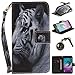 Produktbild PU für Samsung Galaxy J3 (2016) Hülle Case Tiere Landschaft Hülle für-Samsung Galaxy J3 (2016) 5,0 Zoll) Leder Handyhülle Brieftasche Book Type PU Leder +TPU Innere Tasche Bunt Gemalt Magnetverschluss Ledertasche Cover,+ Stöpsel Staubschutz (11)