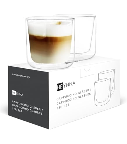 4 Tazze Da Cappuccino In Vetro Con Coperchio E Cucchiaio - Set Per Colazione, Caffè E Yogurt, 350 Ml - Foto 2