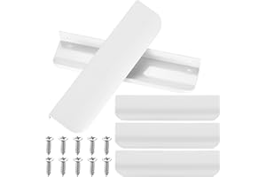 mauuuba 5 Pcs Poignee de Meuble Cuisine, Poignée Meuble Cuisine Aluminium, Poignee Porte Cuisine, Poignées Armoire, Poignet de Porte Cuisine, Poignée pour Armoire, Placards, Commodes - Blanc, 150mm