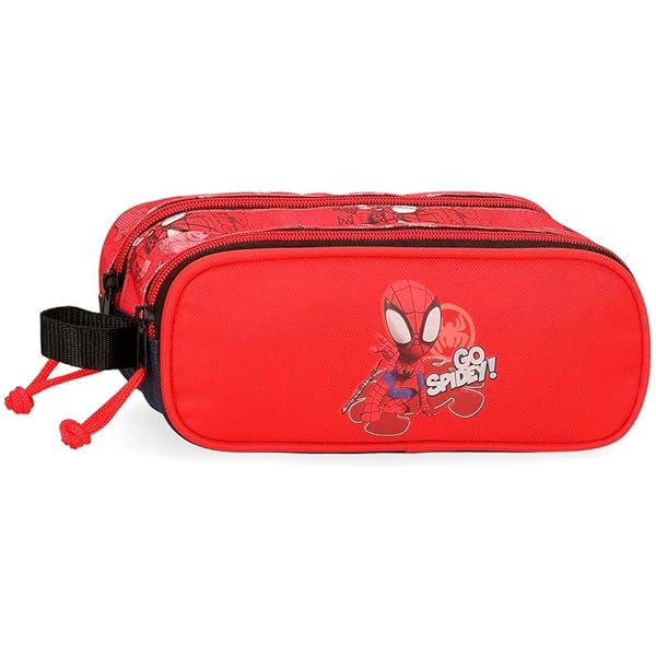 Astuccio Marvel Spidey Team Per Scuola - Doppio Scomparto Blu 22x12x5cm, Poliestere - Foto 5