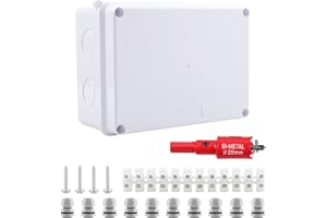 LANUCN Caja Estanca Exterior 10 vías, IP65 150x110x70 mm Caja Conexiones Electricas con Prensaestopas por Ø6-12 mm (Blanco)