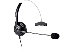 VOICEJOY Cuffie da ufficio con spina RJ9 per telefoni Avaya 1608, 9630, 9640, 9650, 9620, GrandStream GXP-2130, 2140, 2160, Yealink, T20P, T22P, T26P, T28P