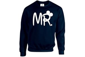 D&H CLOTHING UK Mr Mrs Hubby Wifey The King His Queen King Queen Writing Drawing Cartoon Mickey Prince Princess Crown Couples Valentines Matching Love 01 Lover Fit Jumper Sweatshirt Sweater Pullover