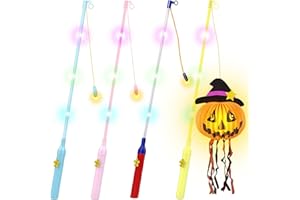 VASIN Laternenstäbe Kinder Led,4er Laternenstab für St Martin,Sankt Martin LED Laternenstäbe Elektrisch, Halloween Laternenstab Elektrisch mit LED für Martinsumzug, Kinderpartys, St Martin, Halloween Deko
