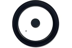 Homatz Universal Pots Pans Lid Fit for 20cm, 22cm, 24cm Cookware, Tempered Glass Lid - Cooking Pots, Saucepan Frying Pan & Skillets Cover - Heat Resistant Silicon Rim & Knob (20/22/24 cm)