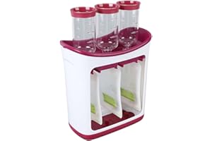 FOCKET Stacja do Wyciskania świeżo Wyciśniętych z 10 Torbami do Przechowywania, Domowy Przyrząd do Wyciskania świeżych Soków Owocowych, Napełniacz do Przecierów Owocowych, Dozownik Wypełn