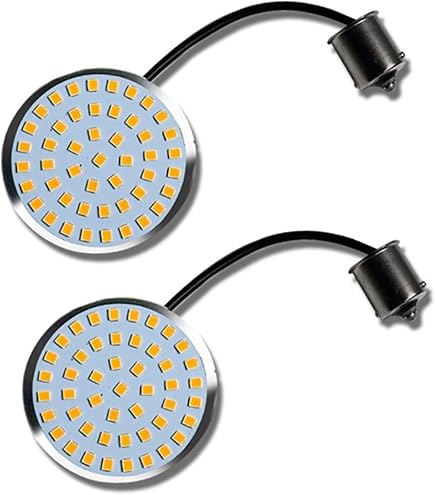 Lampada LED BA15S Per Moto Harley Davidson - Canbus Senza Errore, 48 SMD, Arancione - Foto 3