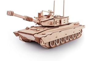 GuDoQi Drewniane puzzle 3D, model czołgu, zestaw do budowy zbiornika, "zrób to sam", drewniane puzzle, zestaw do majsterkowania, prezent urodzinowy z drewna dla dorosłych, mężczyzn, młodzieży