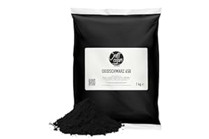 CRAFT COLORS Pigmento colorato nero ossidato, 1 kg, pigmenti di alta qualità per la colorazione di calcestruzzo, massetto, gesso, resine, smalto o malta per fughe, prodotto in Germania, colore per calcestruzzo