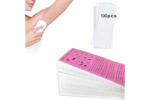 lumcov 100 Pièces Bandes pour Epilation,Cire Bande de Papier,Non tissées épilateur,Bandes de Cire non Tissées pour le Corps et le Jambes,Blanc