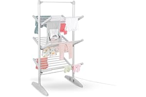 Minky SureDRI 3 Tier Heated Clothes Airer, 21m Drying Space and 18Kg Capacity, Electric Foldable Drying Rack, Fast Drying & Portable Electric Clothes Dryer