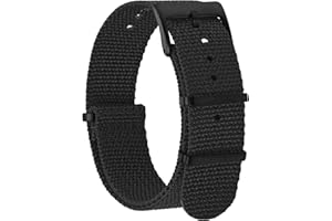BISONSTRAP Nylon Watch Straps for Men, One-Piece Military Watch Bands, 18mm 20mm 22mm