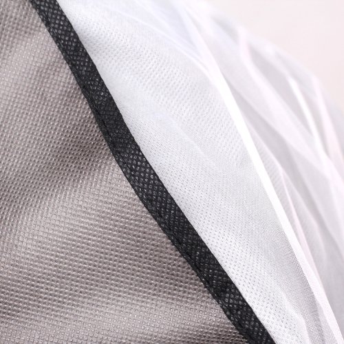 Atmungsaktiver Kleidersack Schutzhülle für Brautkleider / Abendkleider / Anzüge / Mäntel – ca. 180 cm – Reissverschluss – Weiß mit Schwarzer Rahme – Schwarz, KXB105 black - 6