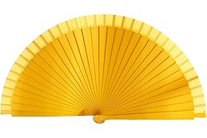 Elnwnnkc Abanico de madera elegante de estilo español, estilo vintage, color liso, plegable, para disfraces, fiestas, decoración