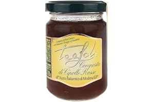 ‎ANTICO PASTIFICIO TEALDI Tealdi Zwiebeln rot im Glas, Kompott, eingelegt mit Balsamico Essig, perfekt für Chutney und Dips, italienische Antipasti, 150 g