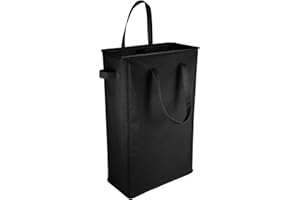 IHOMAGIC Cesto para Ropa Sucia 45L, Cestos para la Colada Plegable Cubo de Ropa Rectangular, Pequeño Estrecho Canasta de Lavandería para Baño Dormitorio 45L 39x19x60CM (Negro)