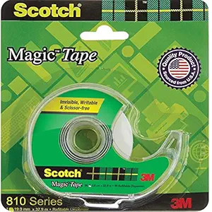 Scotch Magic Tape - The Original Matte-Finish Invisible Tape by 3M (1 Roll - Width 1.9cm Length 32.9m + 1 dispenser)