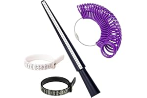 NJCXOLA 4 Pièces Outil de Mesure pour Bague, Mesure de Taille de Doigt, Ensemble de Mesure de Doigt Professionnel, Mesure Doigt pour Bague Guide des Tailles Baguier de Doigt pour Tailles EU US UK