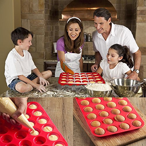 Silikon Muffin Cupcake Backen Set, SENHAI 2 Pack (24 & 12 Cups) Kuchenformen Ice Cube Tabletts für Gumdrop Gelee Schokolade Brot Seife Wachs, erhältlich im Backofen Kühlschrank Mikrowellenherd Gefrierschrank - 6