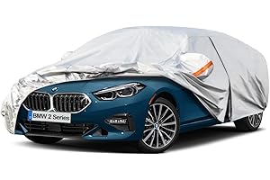 Kayme Bâche Voiture Étanche Respirante Compatible avec 2014-2021 BMW 2 Series Sedan(F22 F23 F44 G42), 6 Couches Housse de Protection Voiture Extérieur, Contre Pluie Soleil Poussière avec Zip.
