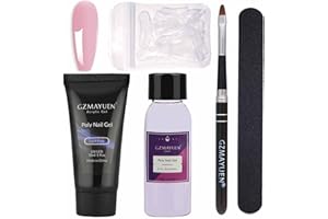 GZMAYUEN Poly Nail Gel Kit Principiante 30ML Color Rosa Nail Extension Gel Tubos Light Pink Gel de Construccion Para Uñas Kit Extension